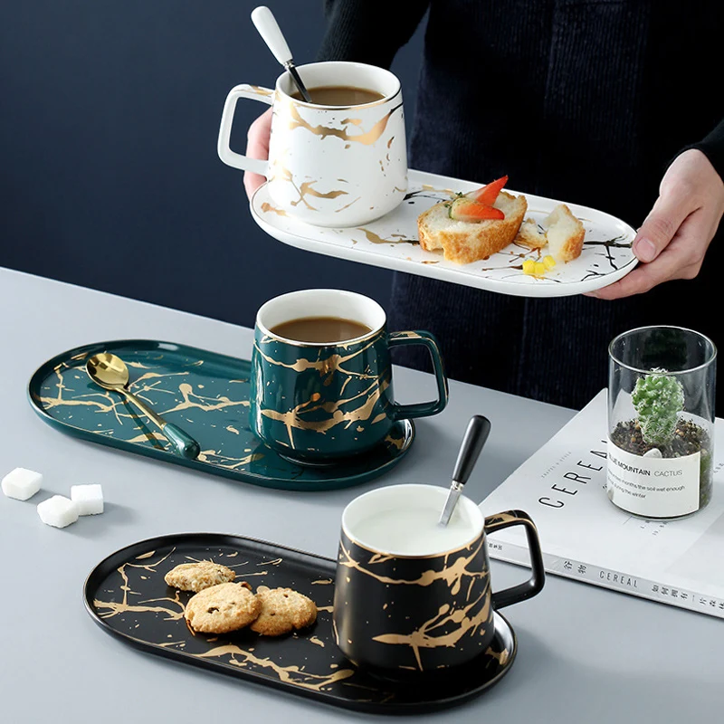 Ceramic Cups and Mugs Nordic Coffee Milk Afternoon Tea Breakfast Mugs with Saucer and Spoon Dessert Plate One Person Set
Ceramic Cups and Mugs Nordic Coffee Milk Afternoon Tea Breakfast Mugs with Saucer and Spoon Dessert Plate One Person Set