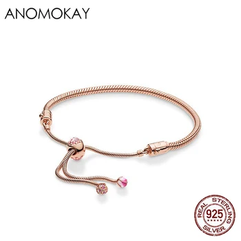 Anomokay New Arrival Romantic Peach Blossom Series Charm Bracelet Rose Gold Free Size Bracelet 100% Sterling 925 Silver Bracelet
Anomokay New Arrival Romantic Peach Blossom Series Charm Bracelet Rose Gold Free Size Bracelet 100% Sterling 925 Silver Bracelet