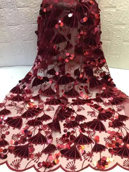 2019 high quality French sequence sequins net lace,African velvet tulle mesh sequence lace fabric for party dress 5yards/lot Red
2019 high quality French sequence sequins net lace,African velvet tulle mesh sequence lace fabric for party dress 5yards/lot Red