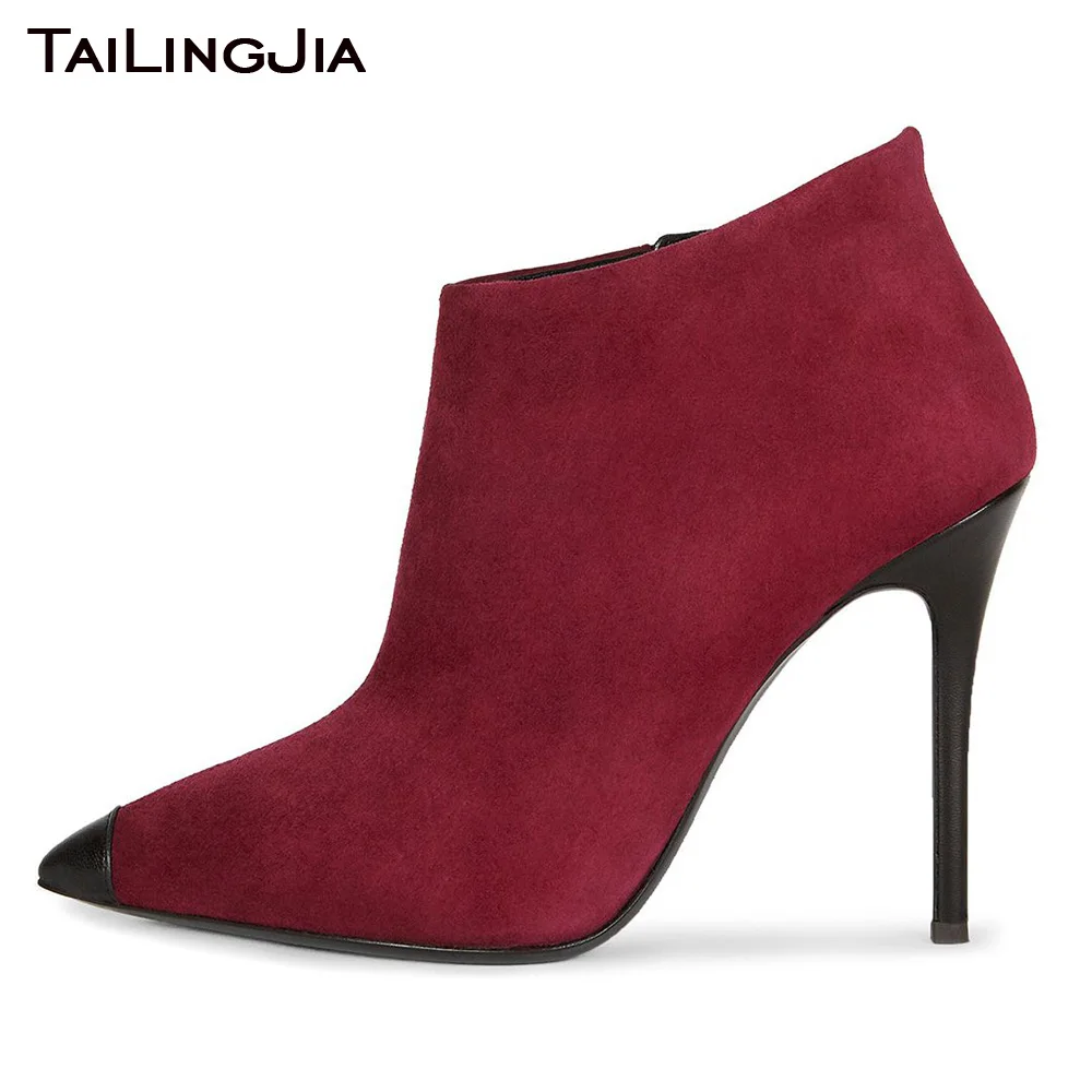 Pointed Toe High Heel Short Boots for Women Stylish Party Footwear Ladies Plus Size Grey PU Leather Wine Red Faux Suede Booties
Pointed Toe High Heel Short Boots for Women Stylish Party Footwear Ladies Plus Size Grey PU Leather Wine Red Faux Suede Booties