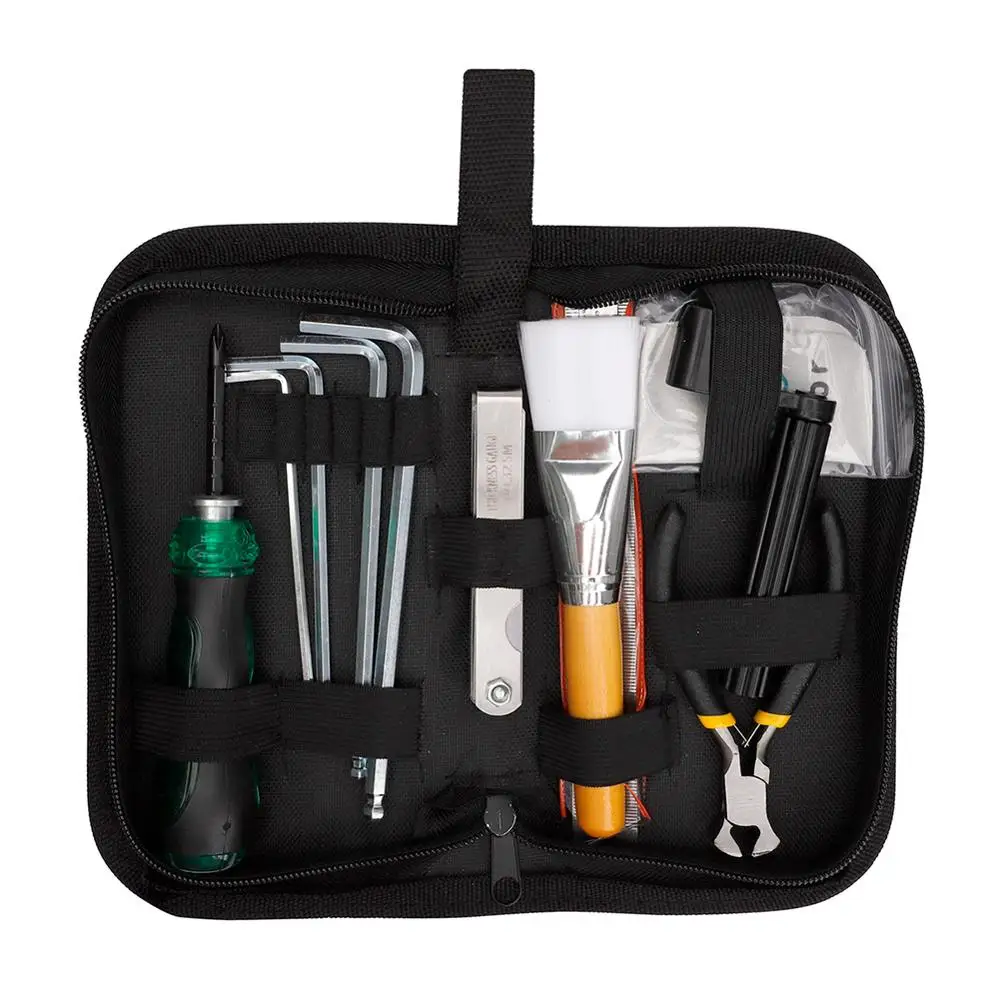 12 in 1 Guitar Tool Kit Bag Stagehand Tech Compact Tools Kit for Guitar & Bass Repair String Replace Luthier Tool
12 in 1 Guitar Tool Kit Bag Stagehand Tech Compact Tools Kit for Guitar & Bass Repair String Replace Luthier Tool