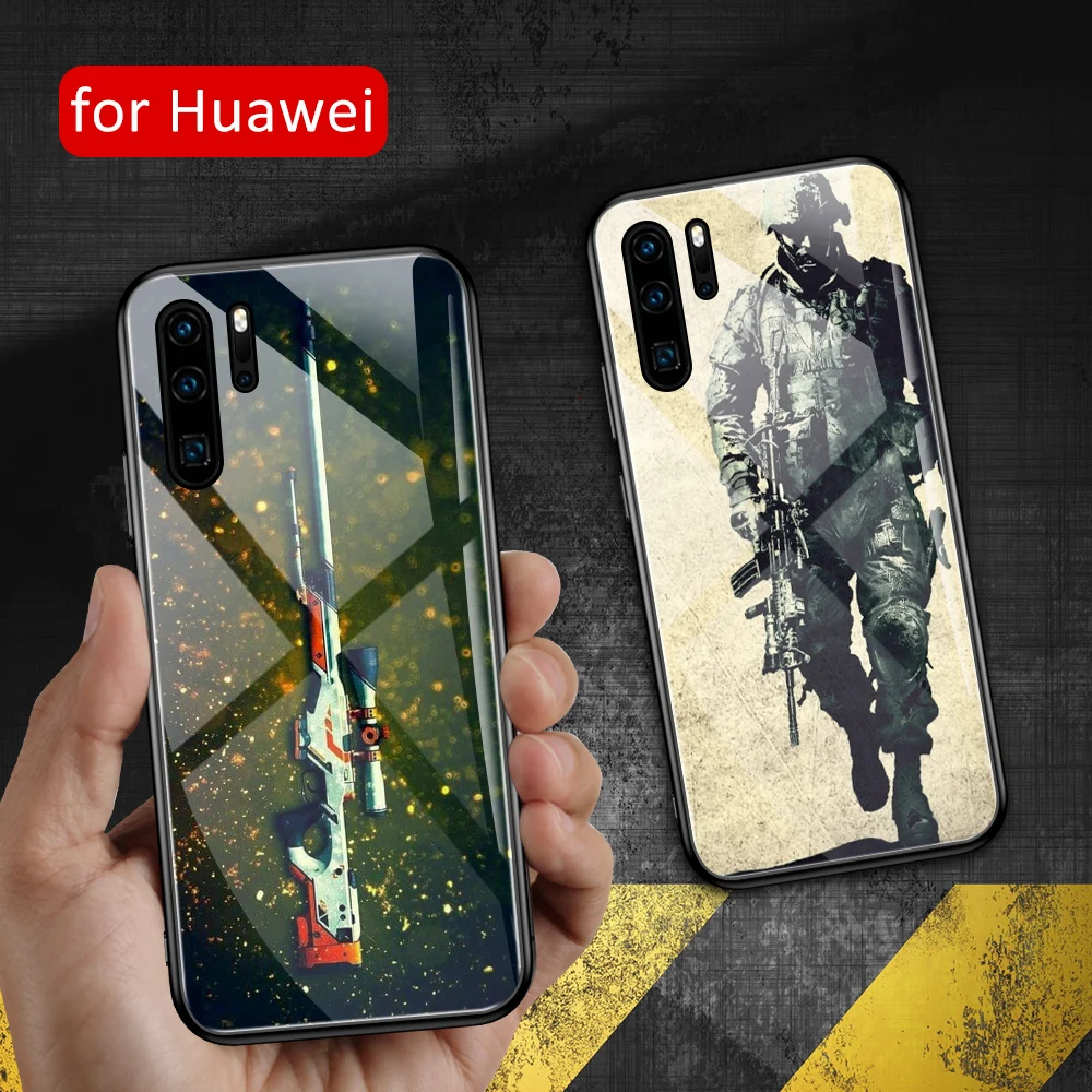 Стеклянный чехол для huawei p30 lite с изображением солдата P20 P9 P10 Plus P30 Pro | Мобильные