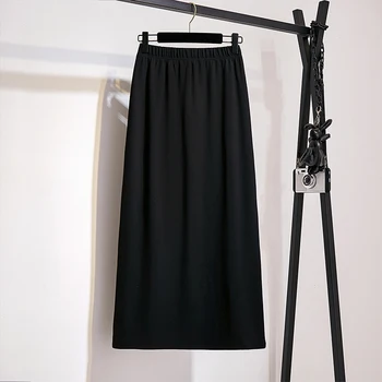 COIGARSAM 4XL Plus Size Women Skirt New Spring Summer High Waist Skirts Black 1943 
COIGARSAM 4XL Plus Size Women Skirt New Spring Summer High Waist Skirts Black 1943