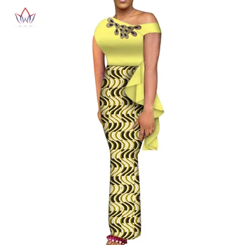 2020 New African Dresses for Women Bazin Riche Style femme african clothes graceful lady print wax plus size party dress WY6261 
2020 New African Dresses for Women Bazin Riche Style femme african clothes graceful lady print wax plus size party dress WY6261