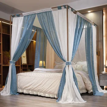 Dream mosquito net Four Corner Post cotton Canopy Bed Mosquito Net contain Wood grain frame for Twin Queen King Bed
Dream mosquito net Four Corner Post cotton Canopy Bed Mosquito Net contain Wood grain frame for Twin Queen King Bed