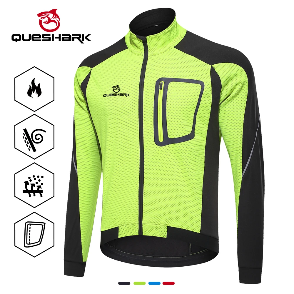 Queshark Water Resistant Reflective Cycling Jacket Winter Warm Thermal Cycling Jersey Bicycle Clothing Windproof Sport Coat 
Queshark Water Resistant Reflective Cycling Jacket Winter Warm Thermal Cycling Jersey Bicycle Clothing Windproof Sport Coat