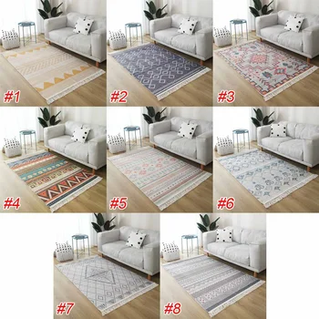 Retro Bohemian Hand Tassel Woven Cotton Linen Carpet Bedside Rug Geometric Floor Mat Long Rug Bedspread Tapestry Home Decoration 
Retro Bohemian Hand Tassel Woven Cotton Linen Carpet Bedside Rug Geometric Floor Mat Long Rug Bedspread Tapestry Home Decoration