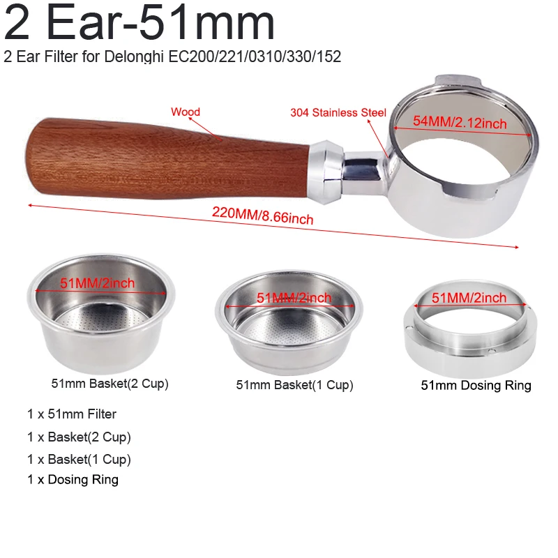 Shop Generic Bottomless Portafilter Espresso Coffee Machine Wood or