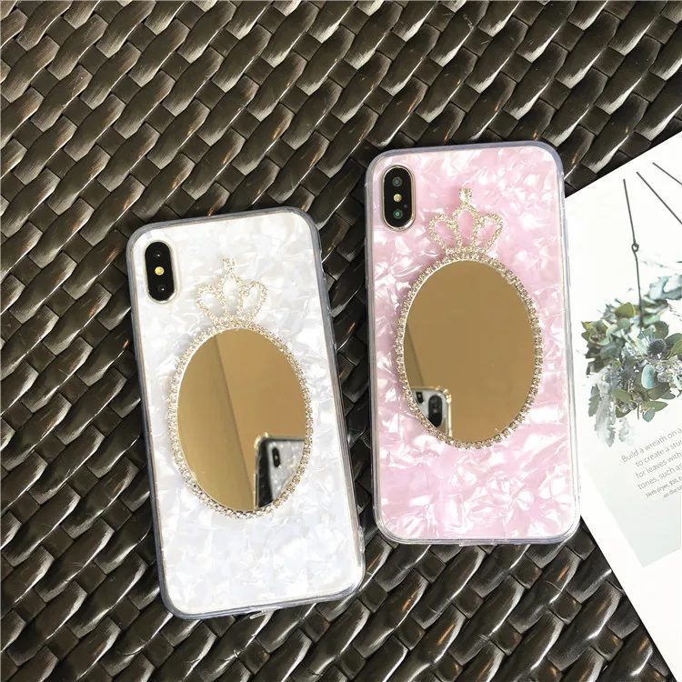 case for iPhone 11 XR 7 8 11 Pro Max X XS Max Plus 6 6s cover Rhinestone crown Mirror Mobile Phone Shell grain 
case for iPhone 11 XR 7 8 11 Pro Max X XS Max Plus 6 6s cover Rhinestone crown Mirror Mobile Phone Shell grain