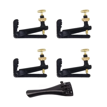 5 Piece Violin Accessories: 4 Piece 3/4 - 4/4 Violin Fine Tuner String Plate & 1 Piece Aluminum Alloy 4/4 Violin Fiddle Tailpiec
5 Piece Violin Accessories: 4 Piece 3/4 - 4/4 Violin Fine Tuner String Plate & 1 Piece Aluminum Alloy 4/4 Violin Fiddle Tailpiec