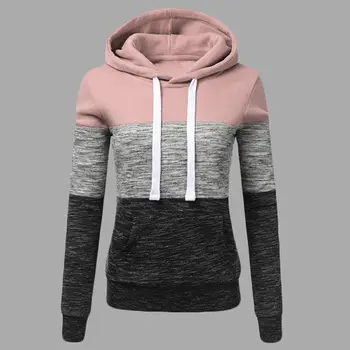 2019 new European and American autumn style hoodie women's long-sleeved hoodie women's casual matching color pullover
2019 new European and American autumn style hoodie women's long-sleeved hoodie women's casual matching color pullover
