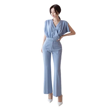 Fashion Two Piece Outfits For Women 2020 Summer New Ladies V-Neck Top & Wide Leg Long Pants Office Wear Elegant Two-Piece Suit
Fashion Two Piece Outfits For Women 2020 Summer New Ladies V-Neck Top & Wide Leg Long Pants Office Wear Elegant Two-Piece Suit