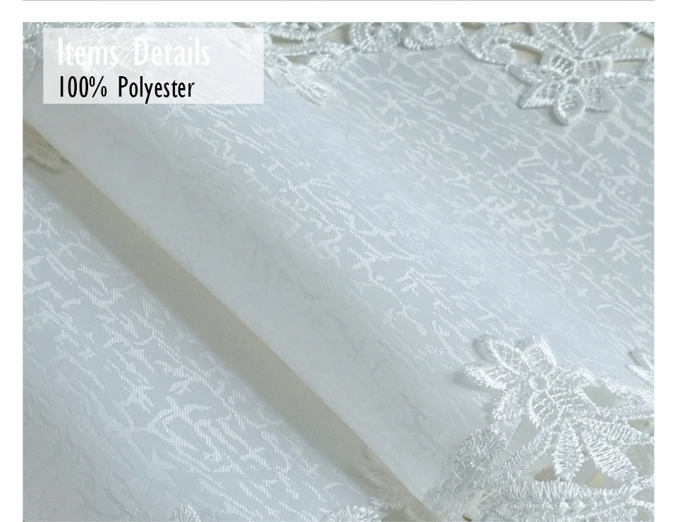 Home Decorative Dining Banquet White Colour 100% Polyester Jacquard Fabric TV Stand Cabinet Cover Embroidered Lace Table Runner Home Decorative Dining Banquet White Colour 100% Polyester Jacquard Fabric TV Stand Cabinet Cover Embroidered Lace Table Runner
