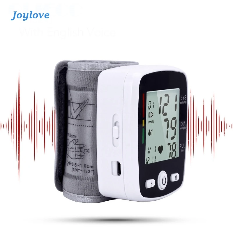 JOYLOVE Automatic Voice Wrist Digital Blood Pressure Monitor Tonometer Meter USB Charge Germany Chip LCD Display | Инструменты