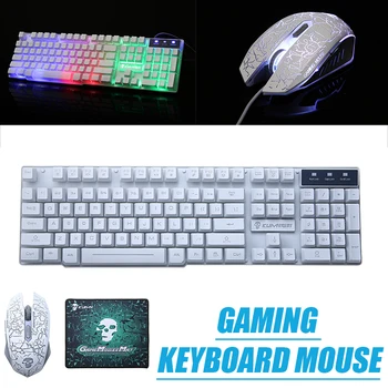 Support PC Key board USB Wired Gaming Mouse Keyboard Sets Gamer Kit Suitable For Computer Game For Laptop Desktop PC LED Lights
Support PC Key board USB Wired Gaming Mouse Keyboard Sets Gamer Kit Suitable For Computer Game For Laptop Desktop PC LED Lights