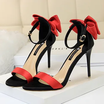 Womens Silk Sandals Ladies Thin Heels Summer Shoes Woman High Heels Open Toe Lady T-Strap Female Fashion Bow Shoes 2020 New
Womens Silk Sandals Ladies Thin Heels Summer Shoes Woman High Heels Open Toe Lady T-Strap Female Fashion Bow Shoes 2020 New