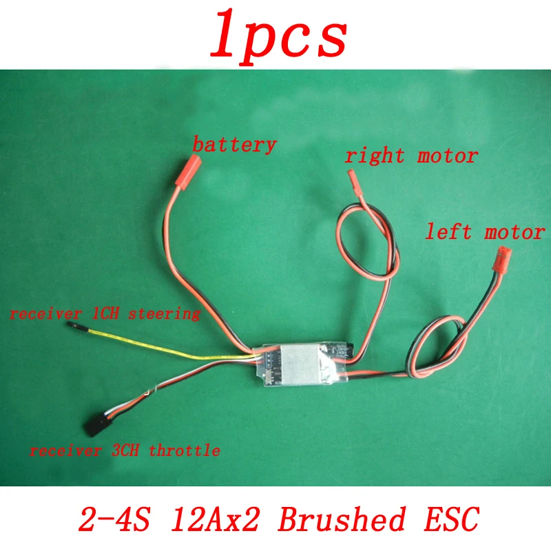 1pcs RC Airplane Electric Speed Controller 2S-4S 12Ax2 2CH Single-way Brushed ESC Steering Throttle Differential Controlling
1pcs RC Airplane Electric Speed Controller 2S-4S 12Ax2 2CH Single-way Brushed ESC Steering Throttle Differential Controlling