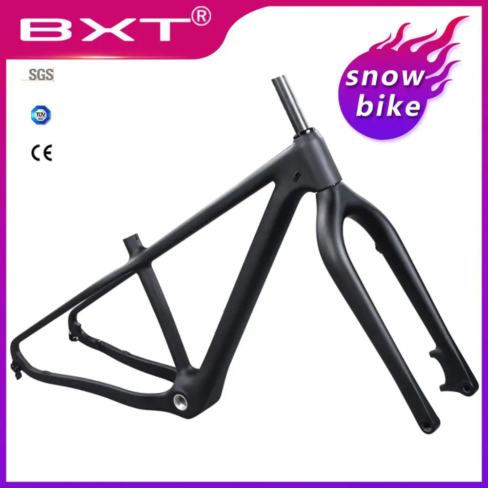 

snow bike 26 Carbon fat bike frame with fork 26er 16 18 bicycle frame BSA disc brake carbon snow fat bike frames fit 4.8 tires