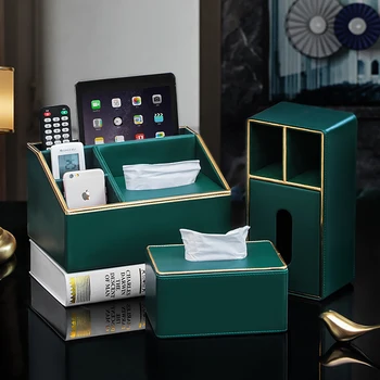 Nordic Luxury Tissue Box Creative Multifunctional Storage Tissue Box Green Leather Cover Doku Kutular Cool Home Stuff AE50ZJ
Nordic Luxury Tissue Box Creative Multifunctional Storage Tissue Box Green Leather Cover Doku Kutular Cool Home Stuff AE50ZJ