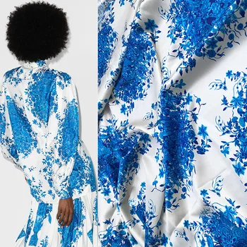 100X145cm Fashion Blue and white Porcelain Flower Printed Imitation Silk Satin Fabric For Woman Dress Blouse Pajamas DIY Sewing
100X145cm Fashion Blue and white Porcelain Flower Printed Imitation Silk Satin Fabric For Woman Dress Blouse Pajamas DIY Sewing