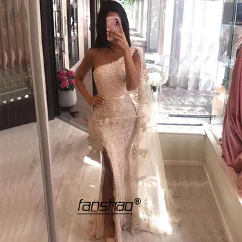 Peach Slit Evening Dress One Shoulder Appliques Mermaid Special Occasion Islamic Dubai Saudi Arabic Evening Gown Prom Dress
Peach Slit Evening Dress One Shoulder Appliques Mermaid Special Occasion Islamic Dubai Saudi Arabic Evening Gown Prom Dress