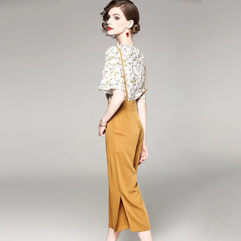 Not 2019 Spring Small Floral Flounced Sleeves Tops + Ol Suspender Pants Two-Piece 72588
Not 2019 Spring Small Floral Flounced Sleeves Tops + Ol Suspender Pants Two-Piece 72588