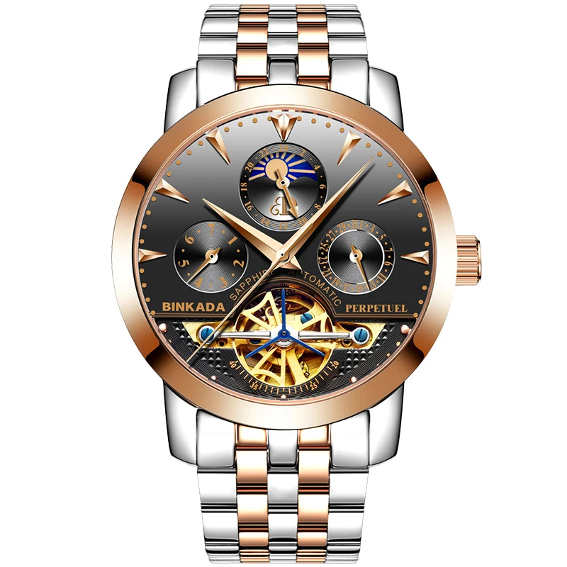 Binkada 2020 New Genuine Tourbillon Watches Fully Automatic Mechanical men Watch Waterproof Hollowed Out fashion Brand man WATCH
Binkada 2020 New Genuine Tourbillon Watches Fully Automatic Mechanical men Watch Waterproof Hollowed Out fashion Brand man WATCH