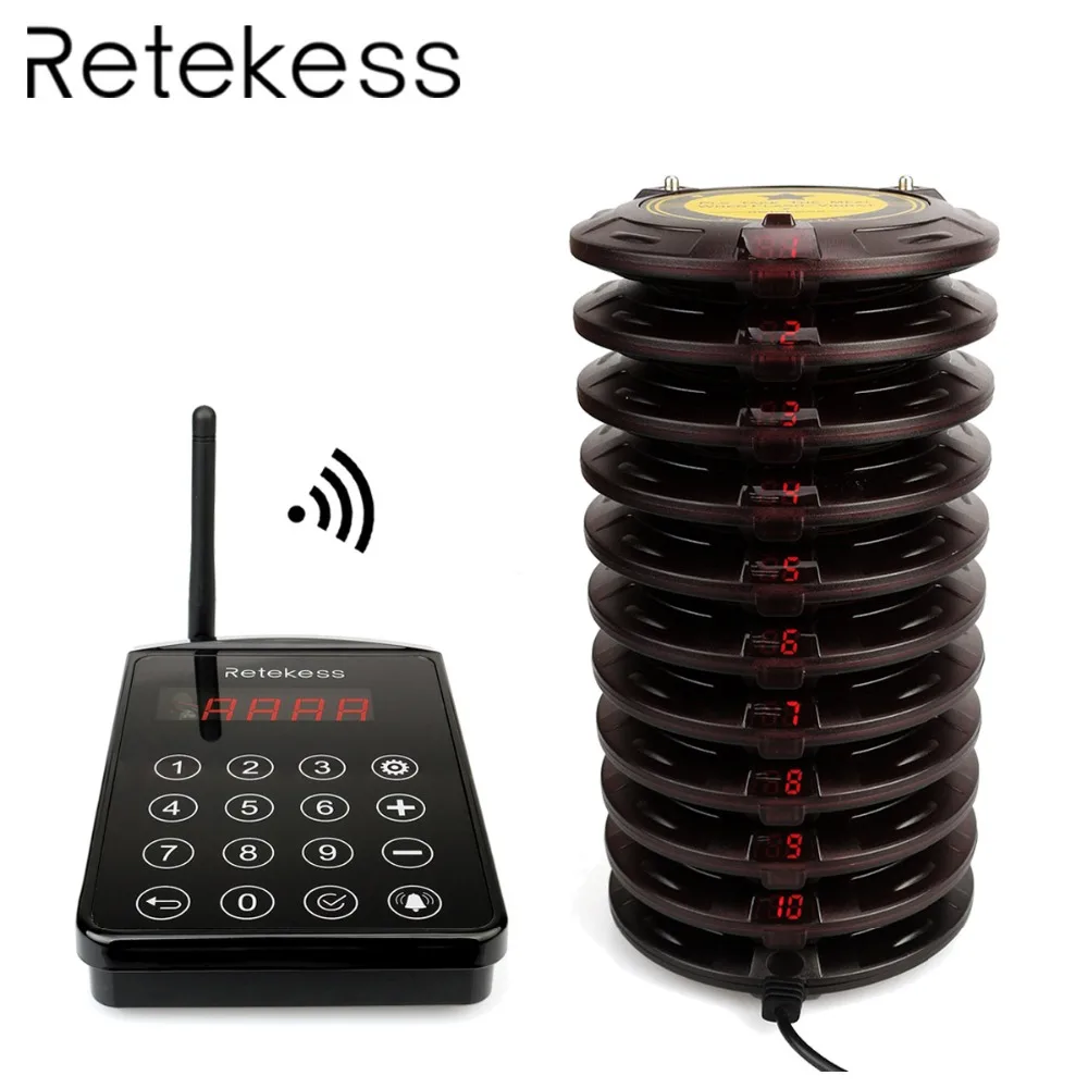 RETEKESS TD103 Wireless Queue paging System wateproof Restaurant call order equipment With 1 Transmitter+10 Coaster Pagers
RETEKESS TD103 Wireless Queue paging System wateproof Restaurant call order equipment With 1 Transmitter+10 Coaster Pagers