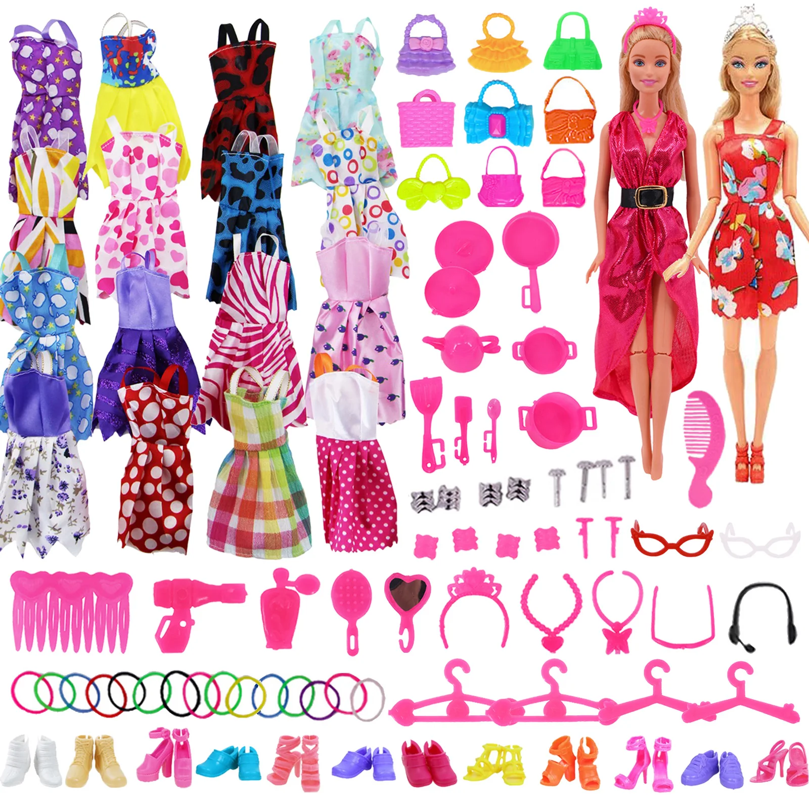 65pcs/Set Barbies Doll Clothes Shoes Furniture Kitchen Accessory Bag For 11.8 Inch Barbies Doll and Bjd Doll, Girl Toys
65pcs/Set Barbies Doll Clothes Shoes Furniture Kitchen Accessory Bag For 11.8 Inch Barbies Doll and Bjd Doll, Girl Toys