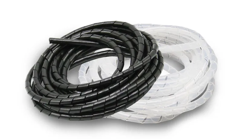

Spiral Tube PE Flexible Cord PC Home Cinema Cable Wire Organizer Wrap Management black White