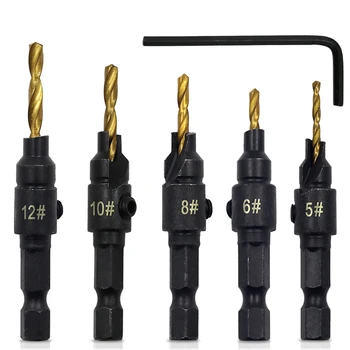 5pcs Countersink Drill Bit Set Quick Change 1/4 Hex Shank Trim Screw Counter Bore Screw Woodworking Tools High Quality
5pcs Countersink Drill Bit Set Quick Change 1/4 Hex Shank Trim Screw Counter Bore Screw Woodworking Tools High Quality