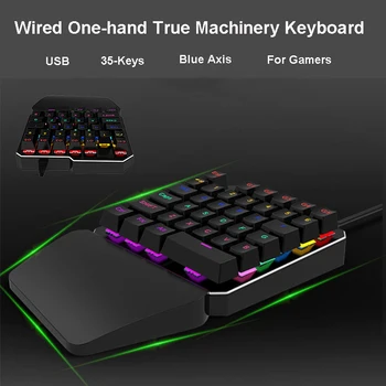 Wired Gaming One-handed Mini Keypad RGB LED Backlight 35 Keyes Full metal Mechanical Blue Left Hand Mini keyboard For Gaming
Wired Gaming One-handed Mini Keypad RGB LED Backlight 35 Keyes Full metal Mechanical Blue Left Hand Mini keyboard For Gaming