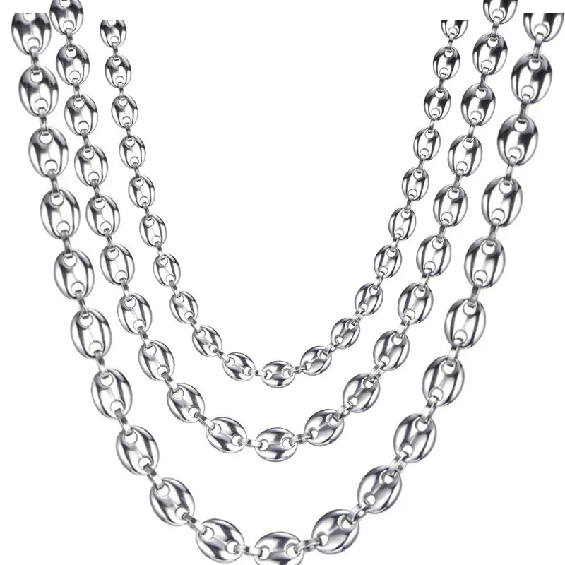 Width 7MM 9MM 11MM Silver Stainless Steel Gold Silver Coffee Beans Link Chain Necklace Chain For Men HIP Hop Jewelry
Width 7MM 9MM 11MM Silver Stainless Steel Gold Silver Coffee Beans Link Chain Necklace Chain For Men HIP Hop Jewelry