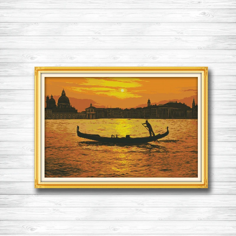 

Sunset way home Scenery Sea Scenic Home Decor dmc 14CT 11CT counted cross stitch Needlework Set Embroidery kits Handmade Art