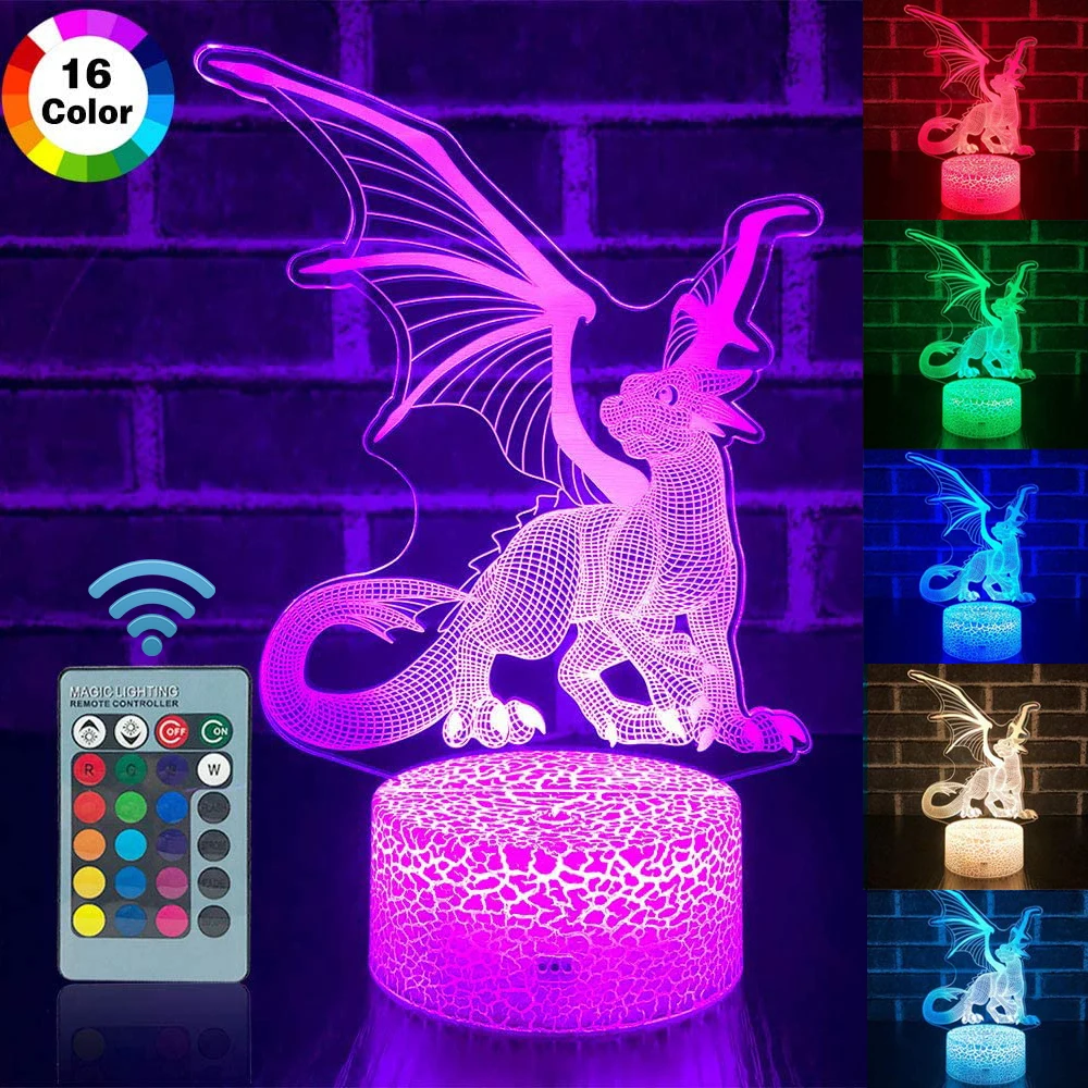 Remote & Touch Control 3D LED Night Light Dragon Shape 7/16 Color Change LED Table Desk Lamp Kids Xmas Gift Home Decoration D30
Remote & Touch Control 3D LED Night Light Dragon Shape 7/16 Color Change LED Table Desk Lamp Kids Xmas Gift Home Decoration D30