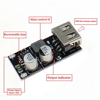 5PCS QC3.0 QC2.0 USB DC-DC Converter Charging Module 6-32V 9V 12V 24V to Fast Quick Charger Board 5V 12V down
5PCS QC3.0 QC2.0 USB DC-DC Converter Charging Module 6-32V 9V 12V 24V to Fast Quick Charger Board 5V 12V down