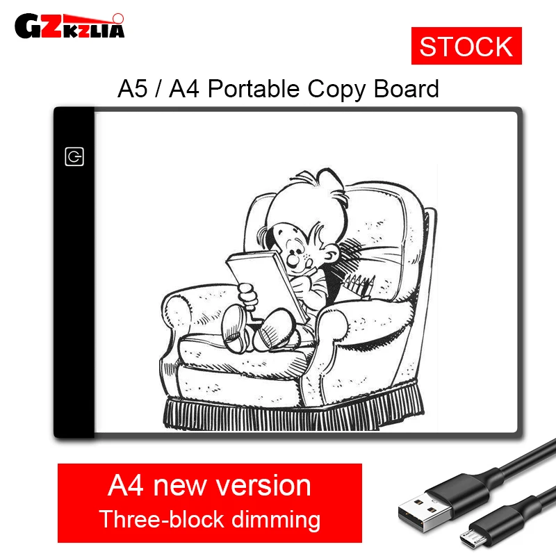 CC01 A4 A5 LED Copy Board For Anime Comic Drawing Tablet Children's Graffiti Board Led 3-Level Dimming Pad With Cable
CC01 A4 A5 LED Copy Board For Anime Comic Drawing Tablet Children's Graffiti Board Led 3-Level Dimming Pad With Cable