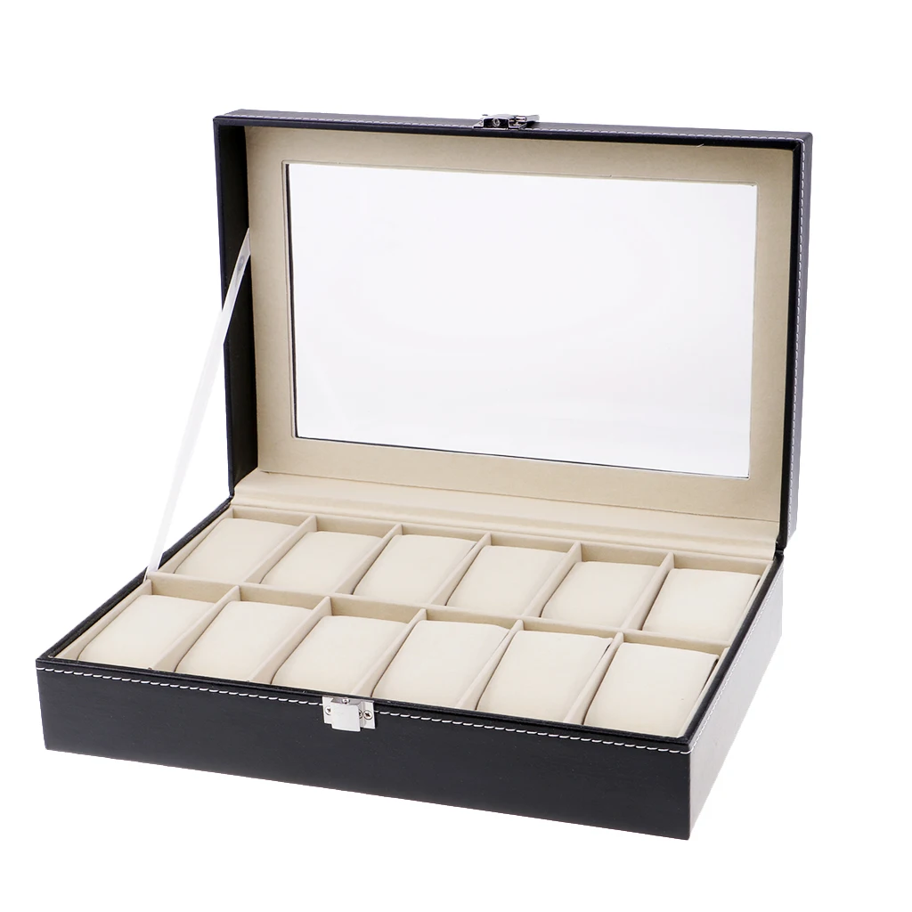 Wooden Watch Box 12 Slots Watch Case Jewelry Display Storage Boxes With Glass Lid And Cushion
Wooden Watch Box 12 Slots Watch Case Jewelry Display Storage Boxes With Glass Lid And Cushion