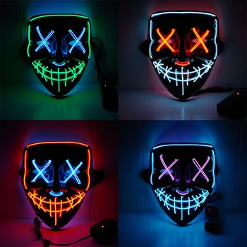 LED Light Up Mask For Halloween Two-tone Party Cosplay Masks The Purge Election Year Funny Masks Glow In Dark Horror Mask
LED Light Up Mask For Halloween Two-tone Party Cosplay Masks The Purge Election Year Funny Masks Glow In Dark Horror Mask