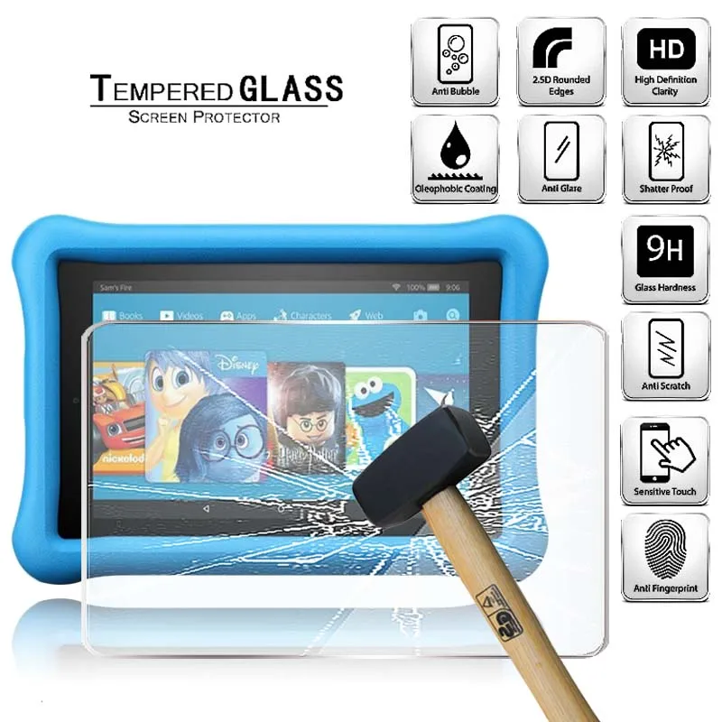 Tablet Tempered Glass Screen Protector Cover for Amazon Kindle Fire HD 10 Kids Edition 2019 Anti-Scratch Explosion-Proof Screen
Tablet Tempered Glass Screen Protector Cover for Amazon Kindle Fire HD 10 Kids Edition 2019 Anti-Scratch Explosion-Proof Screen