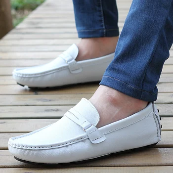 Big Size 38~47 Men Loafers Leather Driving Shoes Fashion Male Boat Shoes Brand Men Moccasins Casual Shoes Male Flat Shoes White
Big Size 38~47 Men Loafers Leather Driving Shoes Fashion Male Boat Shoes Brand Men Moccasins Casual Shoes Male Flat Shoes White