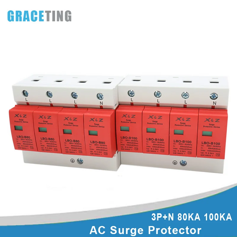 1PCS 3P+N Surge Protective Device AC 40~80KA 60KA~100KA 385V House Lightning Protection Arrester Low-Voltage Protector
1PCS 3P+N Surge Protective Device AC 40~80KA 60KA~100KA 385V House Lightning Protection Arrester Low-Voltage Protector