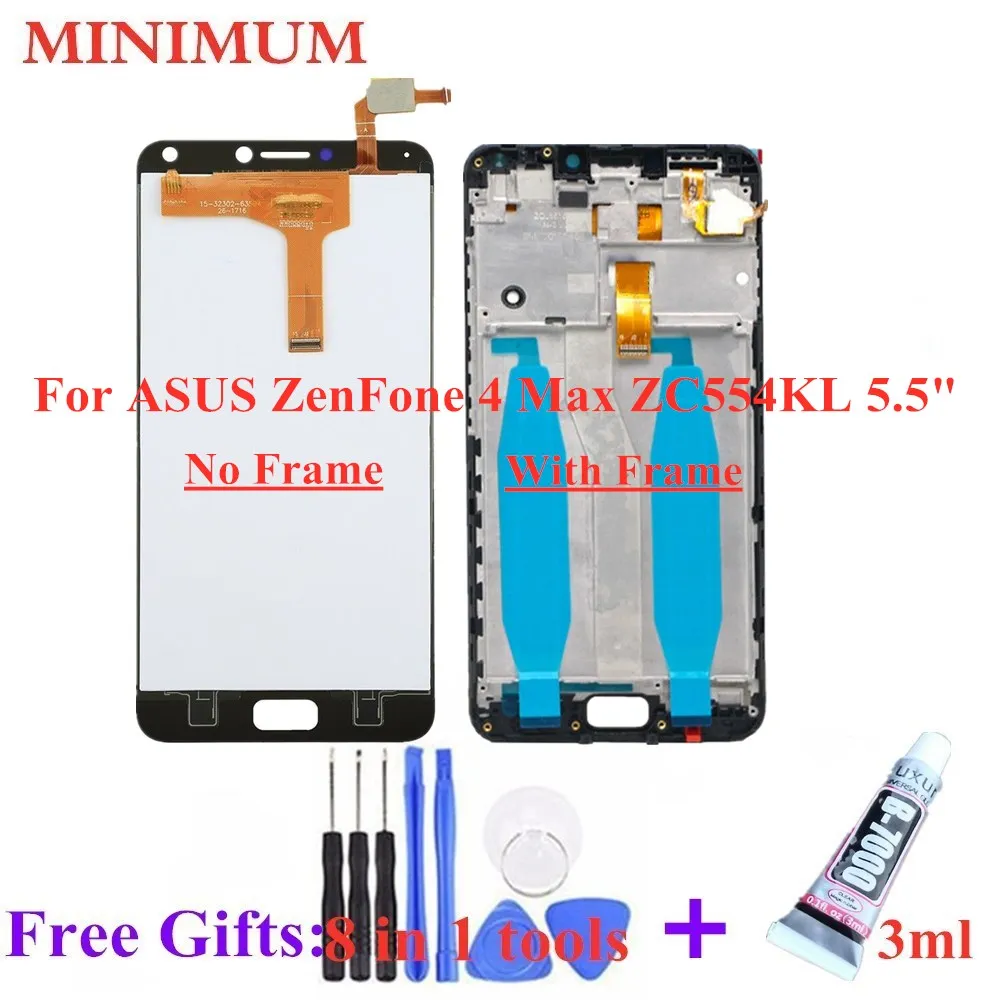 For ASUS ZenFone 4 Max ZC554KL 5.5" LCD Display Touch Screen Digitizer Assembly With Frame + Tools For Asus ZC554KL X001D LCDs
For ASUS ZenFone 4 Max ZC554KL 5.5" LCD Display Touch Screen Digitizer Assembly With Frame + Tools For Asus ZC554KL X001D LCDs