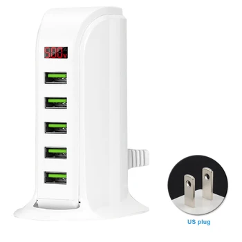 5V 4A Safe Over-power Protection Station Dock USB Charger Charging Hub With Power Cable Digital Display 5 Ports Business Travel 
5V 4A Safe Over-power Protection Station Dock USB Charger Charging Hub With Power Cable Digital Display 5 Ports Business Travel