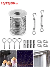Wire Rope Kit String Light Hanging Kit Coated Stainless Steel Wire Globe Light Suspension Kit for Sun Shade Tent Outdoor Lights
Wire Rope Kit String Light Hanging Kit Coated Stainless Steel Wire Globe Light Suspension Kit for Sun Shade Tent Outdoor Lights