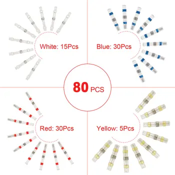 Solder Seal Wire Connectors Heat Shrink Butt Automotive Marine Waterproof Solder Copper Wire Connectors 65/ 80/ 90/ 110pcs 
Solder Seal Wire Connectors Heat Shrink Butt Automotive Marine Waterproof Solder Copper Wire Connectors 65/ 80/ 90/ 110pcs