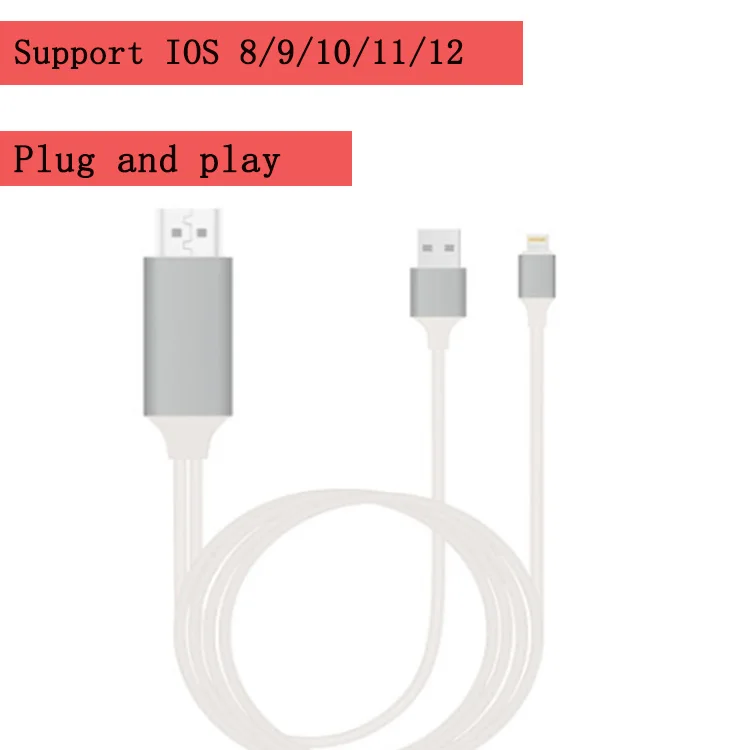 Plug and play-Iphone To HDTV/projector Cable Lightning To HDTV / Lightning To HDMI Cable
Plug and play-Iphone To HDTV/projector Cable Lightning To HDTV / Lightning To HDMI Cable