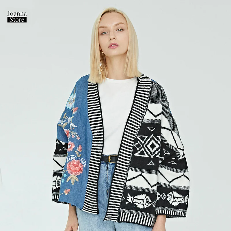 Denim Jacket Women Fall Knitted Patchwork Cardigan Embroidery Streetwear Vintage Elegant Harajuku Jeans Jackets Winter Clothes
Denim Jacket Women Fall Knitted Patchwork Cardigan Embroidery Streetwear Vintage Elegant Harajuku Jeans Jackets Winter Clothes