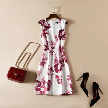 New Arrival Women Print Dress Fashion O-Neck Mini Pleated Dresses G7167
New Arrival Women Print Dress Fashion O-Neck Mini Pleated Dresses G7167