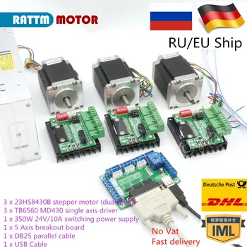 RU Discount 3 Axis CNC controller Kit stepper motor Nema 23 (Dual shaft) 76mm & stepper Motor Driver&5 Axis breakout board
RU Discount 3 Axis CNC controller Kit stepper motor Nema 23 (Dual shaft) 76mm & stepper Motor Driver&5 Axis breakout board